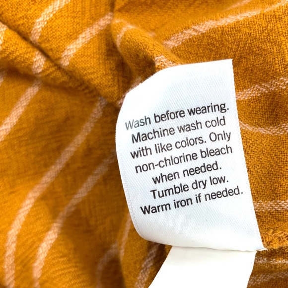 100% Cotton Sonoma boho gold/mustard/yellow striped butterfly sleeve relaxed top - Picture 8 of 11